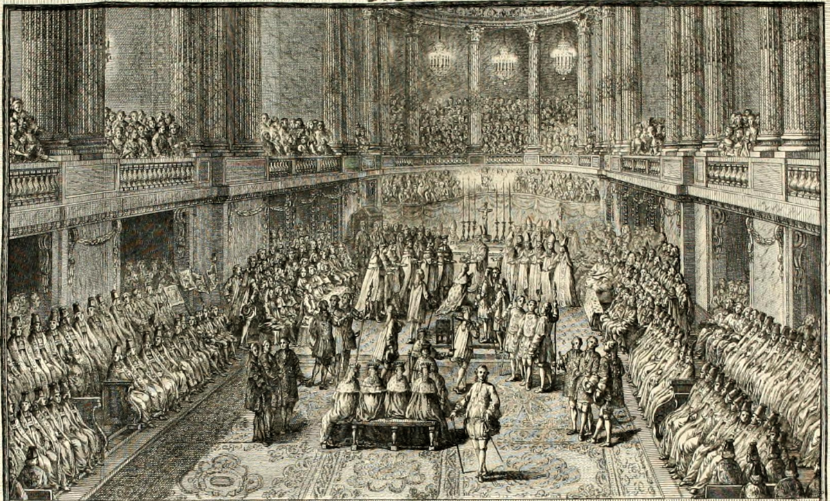 Couronnement de Louis XVI, gravure de Patas
